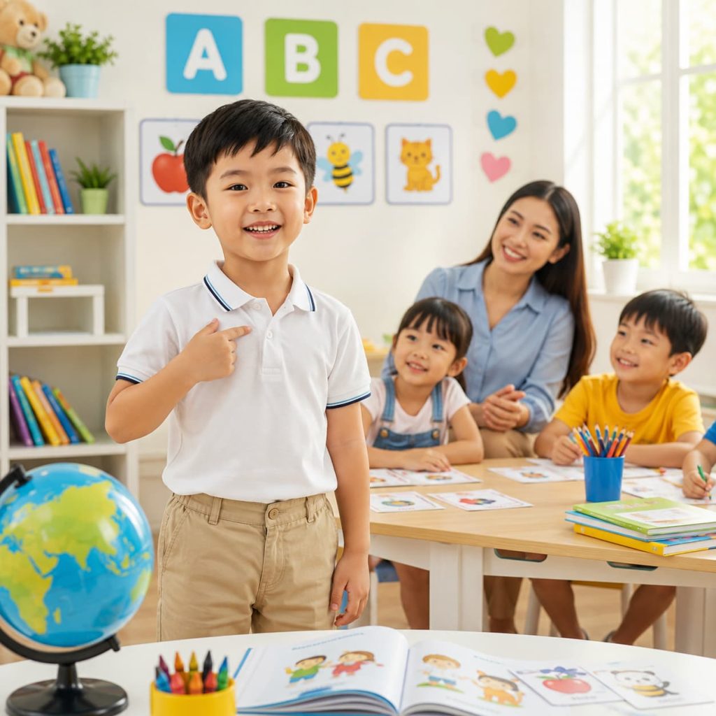 bé lớp 1 giới thiệu bản thân bằng tiếng Anh