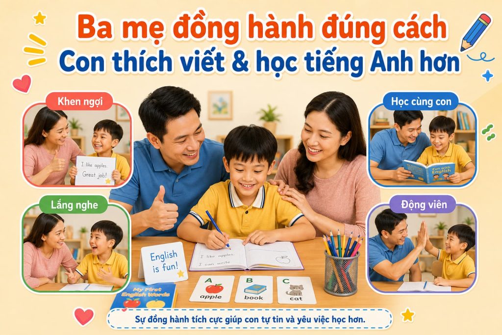 bé luyện viết tiếng Anh cho trẻ tiểu học mỗi ngày