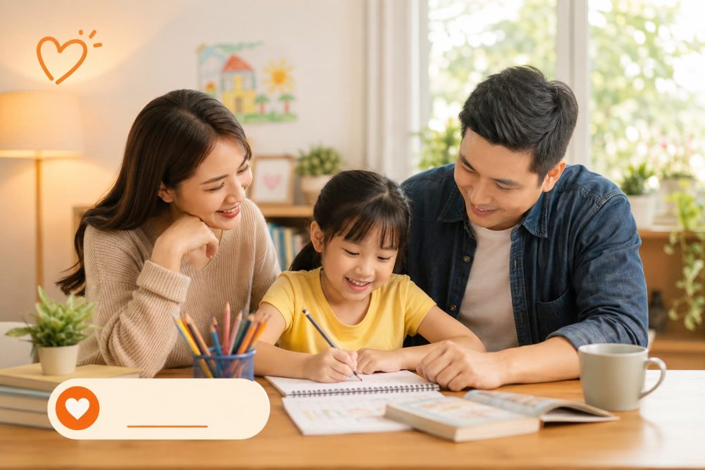 bố mẹ đồng hành cùng con học tiếng Anh mỗi ngày